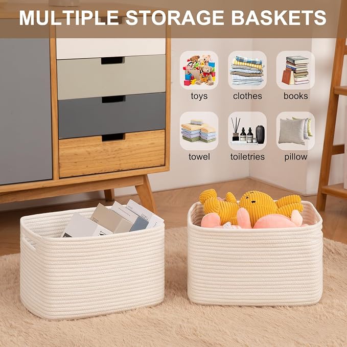 Storage Baskets for Organizing, Woven Decorative Baskets for Shelves - Image 4