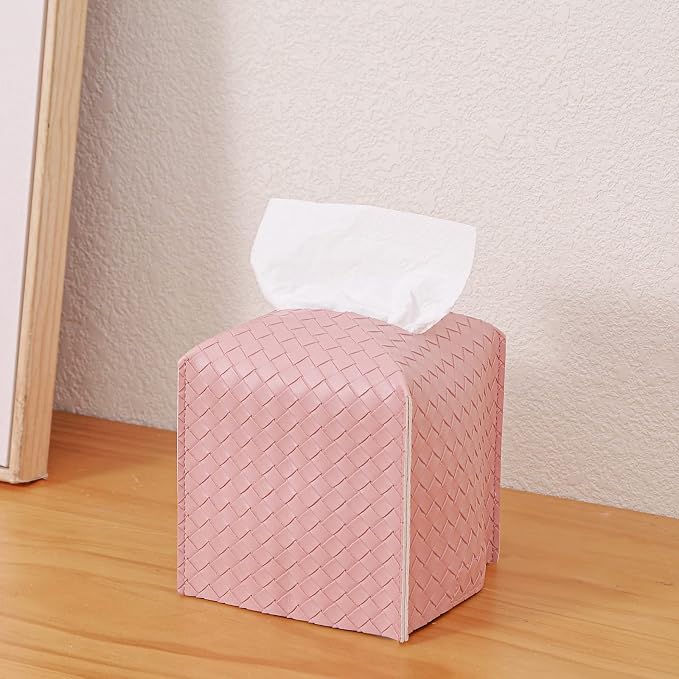 Tissue Box Cover PU Leather Tissue Holder Square Facial Tissue Case Facial - Image 2