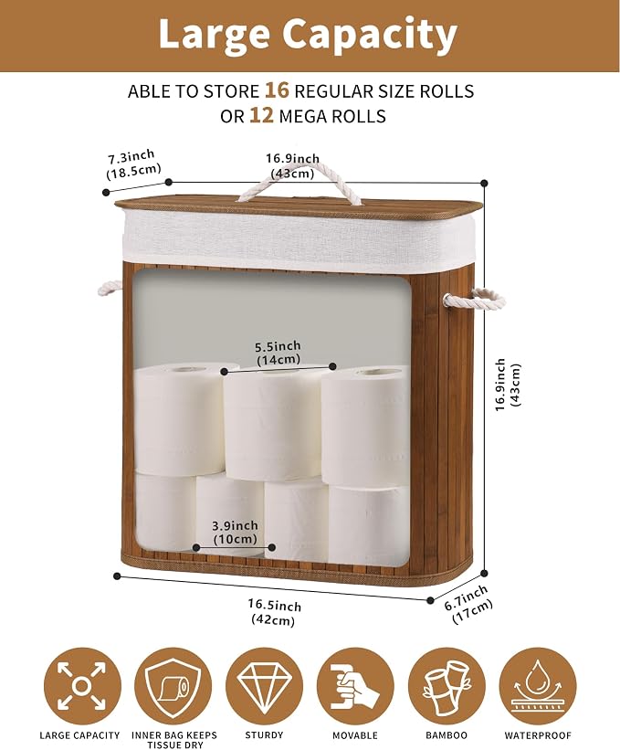 Bamboo Toilet Paper Storage - Image 3