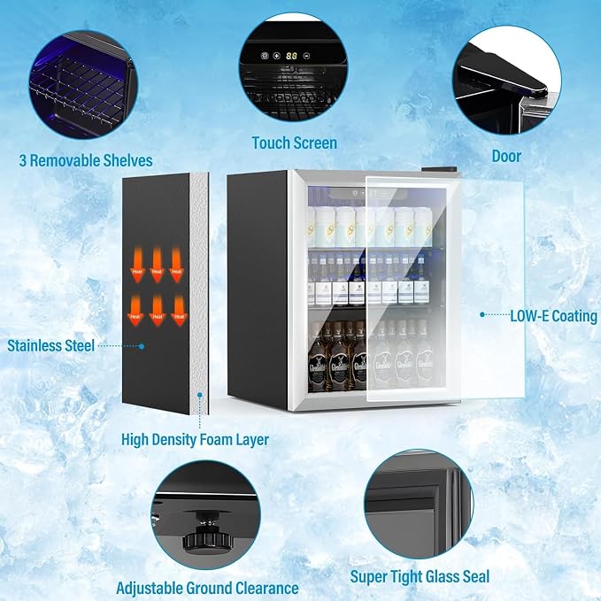 Beverage Refrigerator, 1.6 Cubic Feet/70 Can Fridge - Image 2