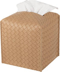 zoocatia Tissue Box Cover PU Leather Tissue Holder Square Facial Tissue Case by zoocatia