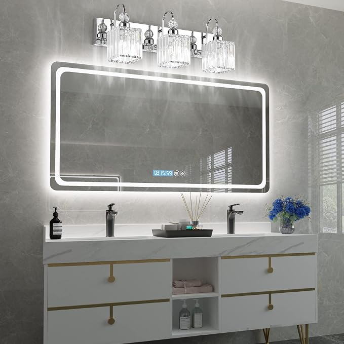 Ralbay Chrome Crystal Bathroom Vanity Light - Image 3