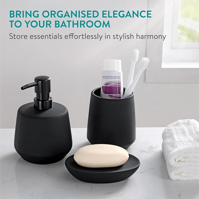 Navaris Ceramic Bathroom Sink Accessories Set - Image 2