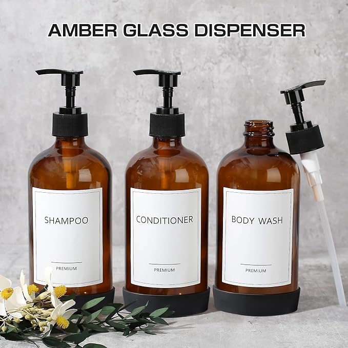GMISUN Glass Shampoo and Conditioner Dispenser - Image 5