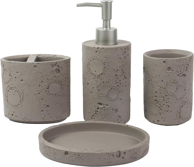 Hymmah Meteorites Bathroom Accessories Set, Farmhouse Bathroom Decor, Contain by Hymmah