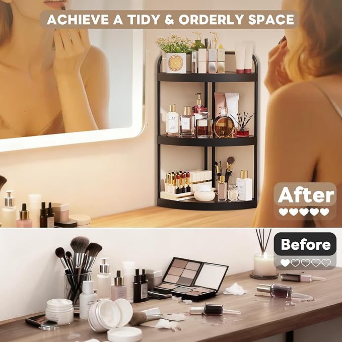 Abiglifty Corner Bathroom Counter Organizer, No Drill 3-Tier Corner Shelf - Image 5