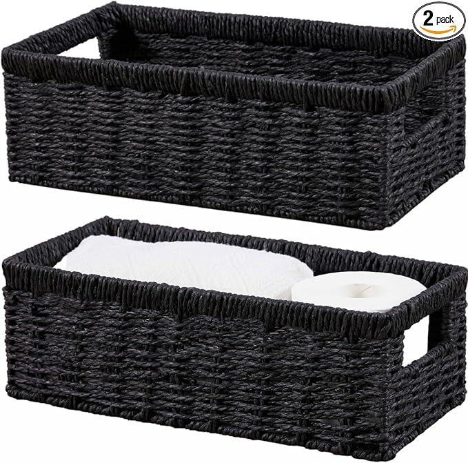Vagusicc Wicker Storage Basket, Paper Rope Wicker Baskets by Vagusicc