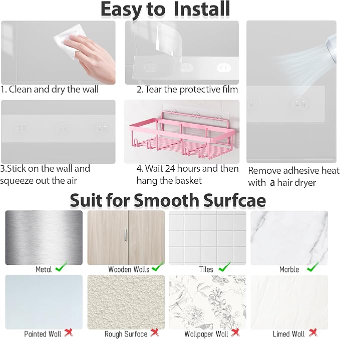 5 Pack Shower Caddy Organizer Rack Shelf - Image 7