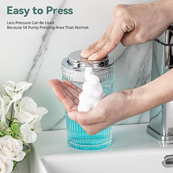 Small Foaming Soap Dispenser, 7 Oz Clear Glass Foam Hand Soap Dispenser - Image 5