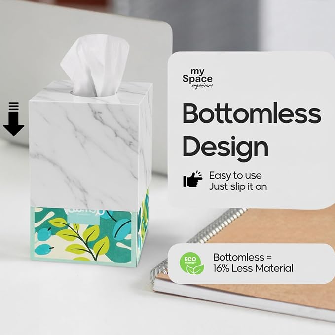 Tissue Box Cover Holder Square Marble Tissue Box Holder Bathroom Vanity - Image 4