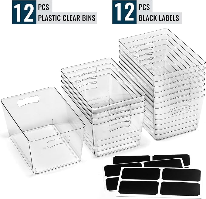 12 PACK LARGE Clear Storage Bins - Image 3