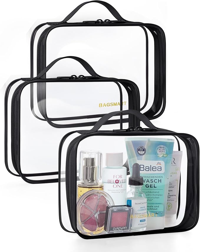 BAGSMART Clear Toiletry Bag, TSA Approved Travel Toiletry Bag Carry On Travel by BAGSMART
