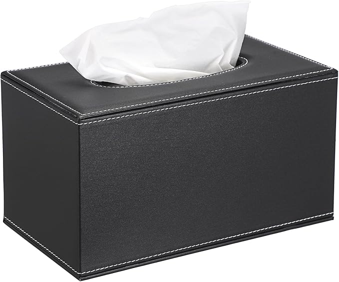 Sumnacon Tissue Box Cover Rectangle Leather Tissue Box by Sumnacon