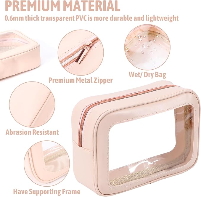 3PCS Clear Toiletry Bag, TSA Approved Travel Pouch - Image 4