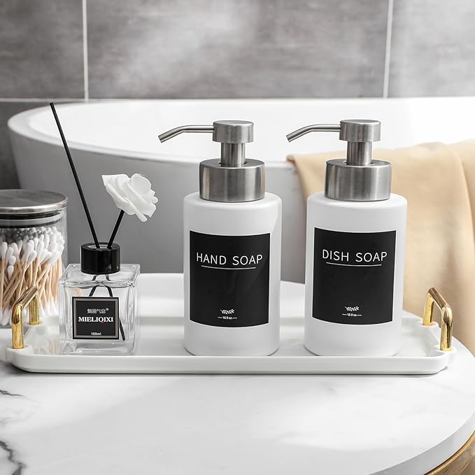 Foaming Soap Dispenser Set, 12 Oz Glass Hand Soap Dispenser - Image 2