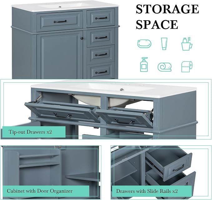 Harper & Bright Designs 36" Bathroom Vanity - Image 5