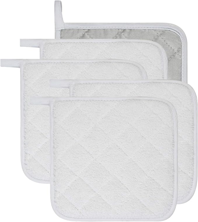 100% Cotton Kitchen Everyday Basic Terry Pot Holder Heat Resistant Coaster by Lifaith