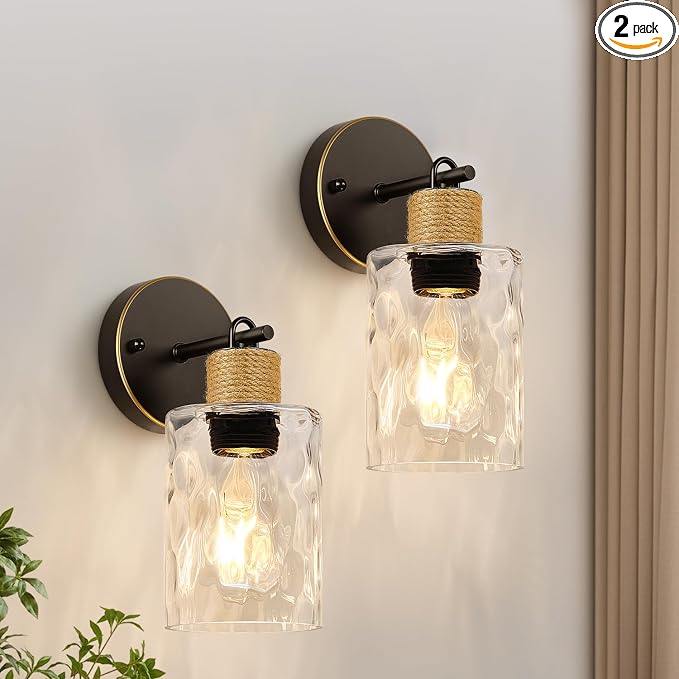 Set of 2 Wall Sconces for Bathroom, Coastal Modern Vanity Lights by Bathroomlightfixtures