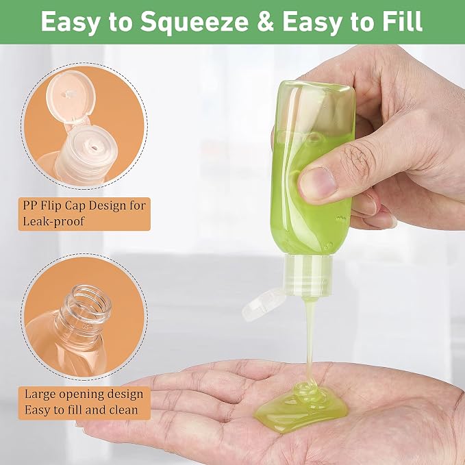 Travel Bottles for Toiletries 5 Pack 2oz TSA Approved Squeezable Travel Size - Image 5