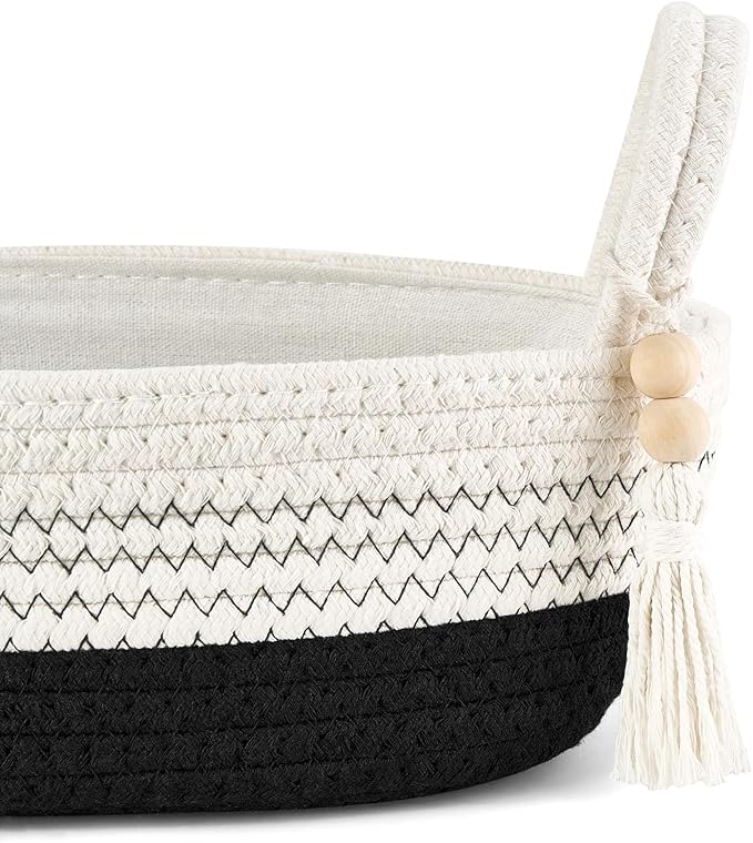 Mkono Small Storage Basket for Toilet Tank Top Boho Bathroom Decor Woven Rope - Image 5