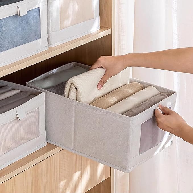 Linen Closet Organizers And Storage, 4 Pack Storage Bins Baskets - Image 4
