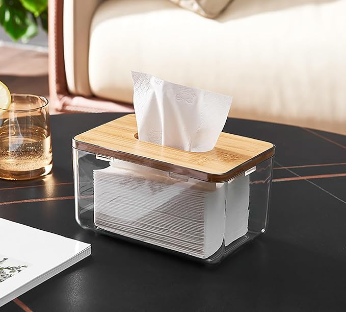 Acrylic Tissue Box Cover, Bamboo Dryer Sheet Holder, Wooden Rectangular Dryer - Image 7