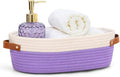 Bathroom Countertop Organizer Basket, Cotton Rope Woven Storage Basket Toilet by HLWDFLZ