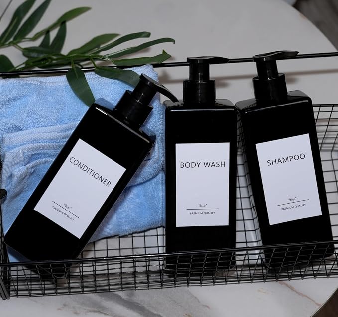 Shampoo and Conditioner Dispenser Set, 500ml Soap Dispenser 16.9oz Shower - Image 4