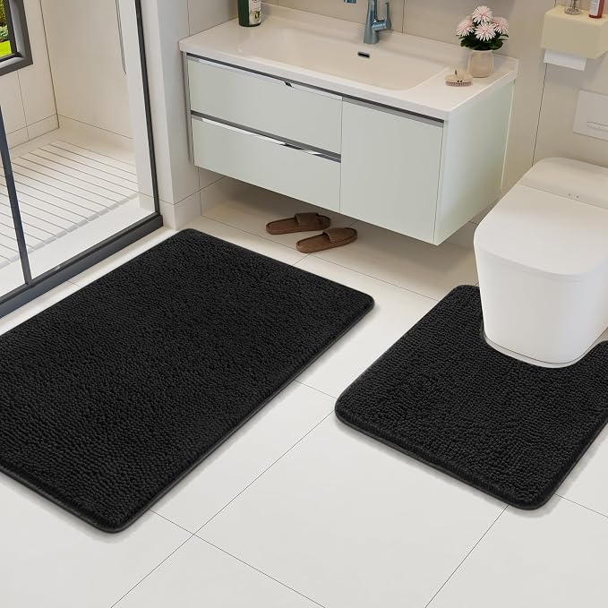 AROGAN Bathroom Rug Sets 2 Piece, Machine Washable Bath Rug Set, Absorbent and - Image 2