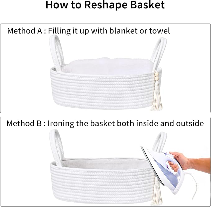 ABenkle Rope Boho Storage Basket, Small Woven Bathroom Organizer, Decorative - Image 8