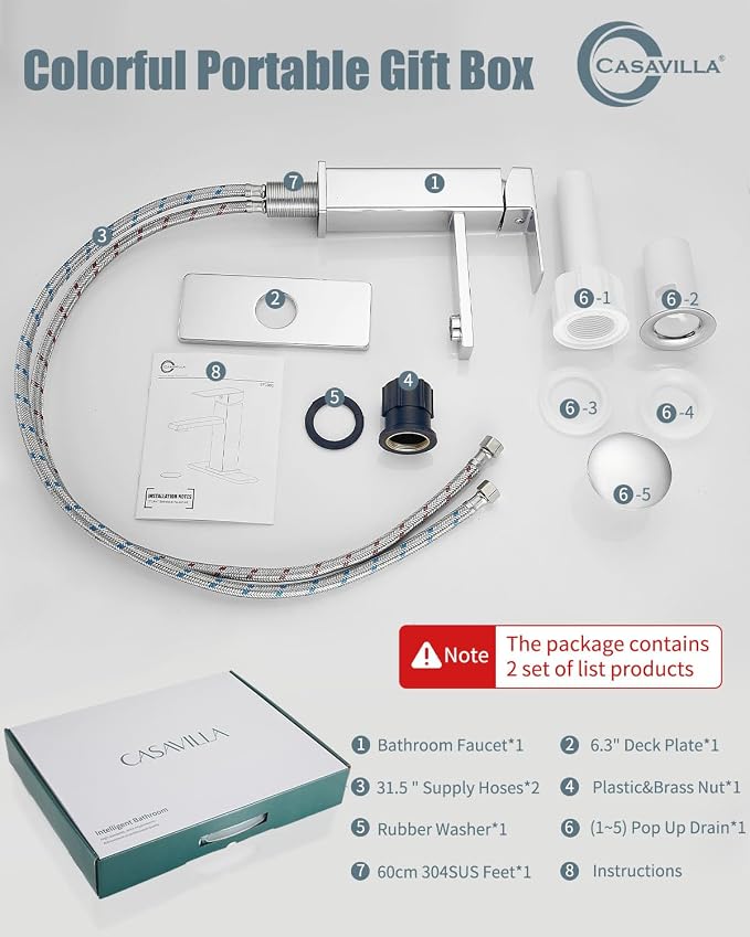 Bathroom Faucet-2 Sets, Bathroom Sink Faucets - Image 9