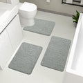 YIHOUSE Bathroom Rugs Mat Set 3 Piece Light Grey, Memory Foam Bath Mats Sets by YIHOUSE
