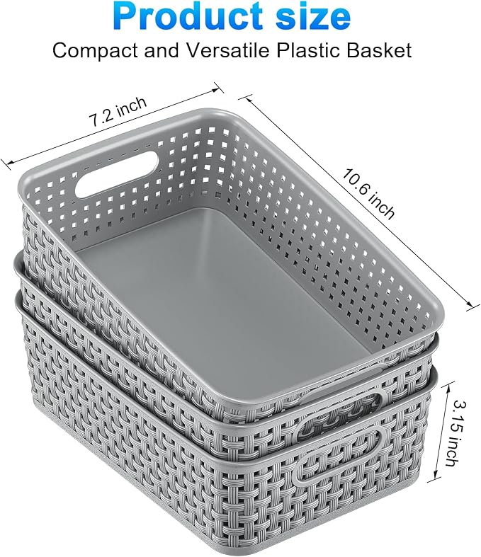 12 Pack Plastic Storage Baskets, Small Baskets - Image 4