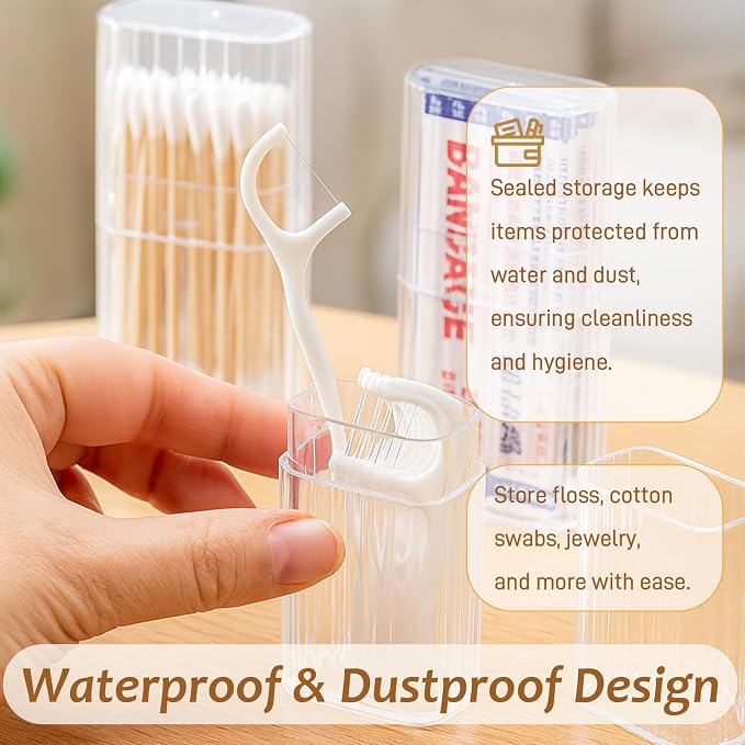 7 Pcs Travel Cotton Swab Holders – Mini Dustproof Swab Cases - Image 3