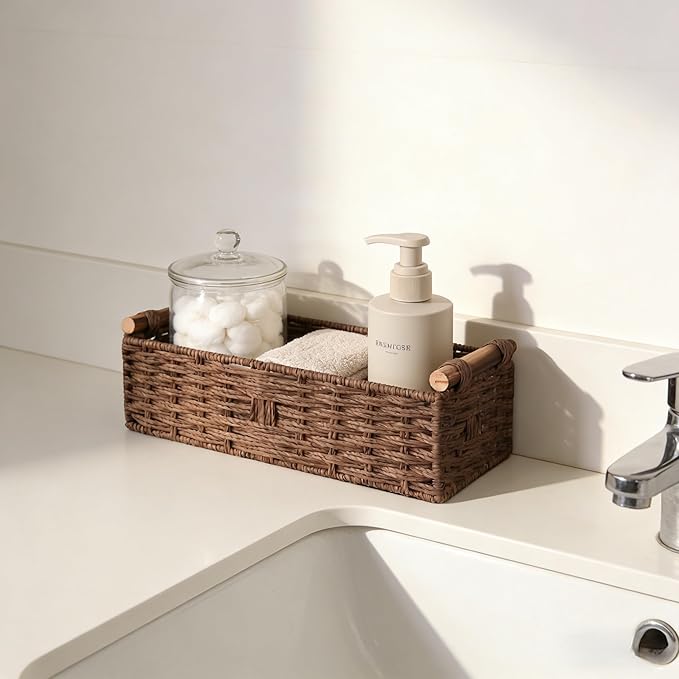 Back of Toilet Basket, Basket for Toilet Tank Top, Decorative Bathroom - Image 2