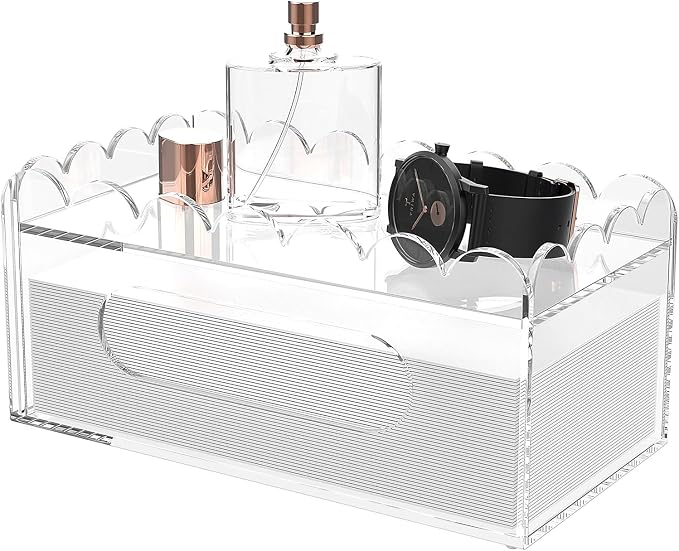 LUGUNU Acrylic Tissue Box Holder, Modern Decorative Tissue Holder by LUGUNU