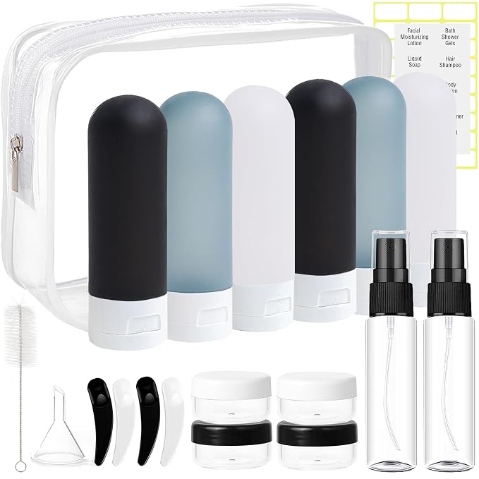 20 Pack Travel Bottles Set for Toiletries TSA Approved Leak Proof Travel Size by DEWSENSI