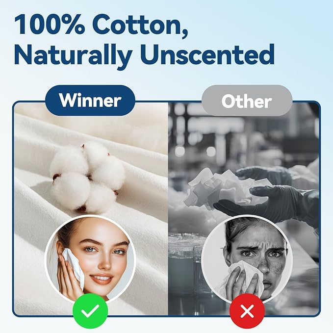 Winner Soft Face Towels, 100% USDA Biobased Facial Towels, Unscented - Image 6