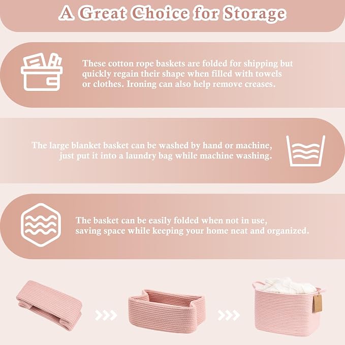 Goodpick Woven Storage Basket for Shelves, Small Baskets for Organizing - Image 7