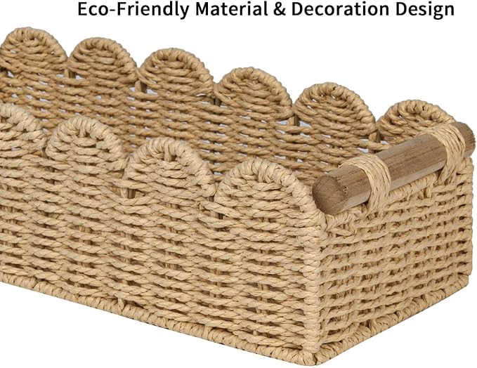 CubesLand Scalloped Edge Toilet Paper Storage Basket, Living Room Home Cozy - Image 8