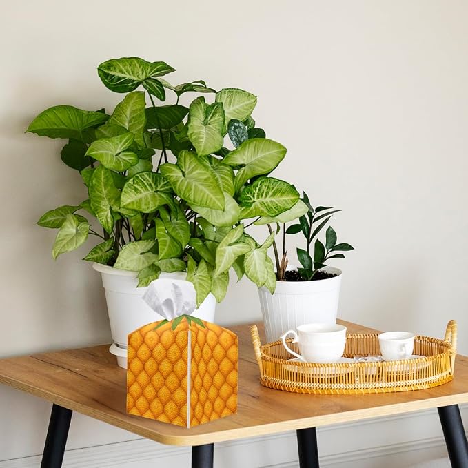 Funny Fruit Tissue Box Cover Summer Cute Yellow Pineapple Leather Tissue Box - Image 6