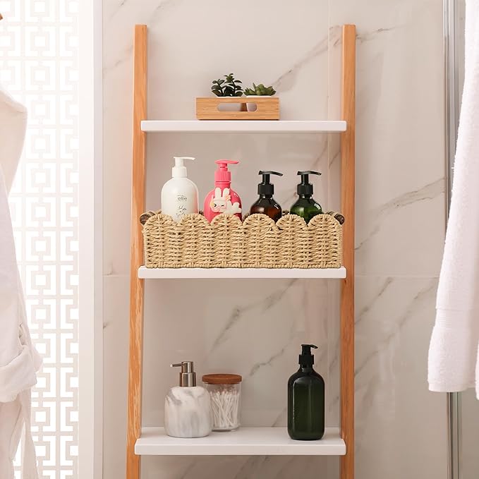 Toilet Paper Storage Basket Bathroom Counter Organizer Wicker Baskets - Image 5