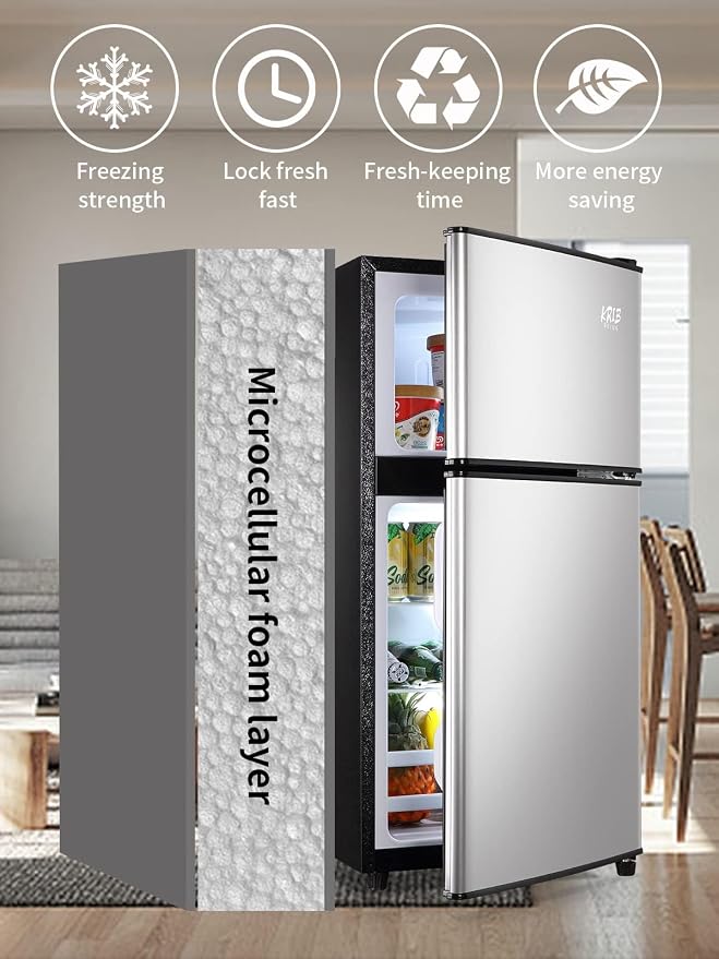 Mini Fridge, 3.5 Cu.Ft Compact Refrigerator Small Refrigerator 7 Level - Image 2