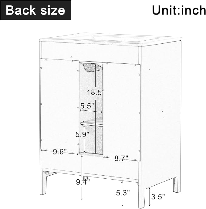 Harper & Bright Designs 24" Bathroom Vanity - Image 4