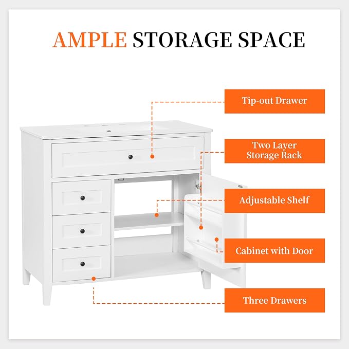 Harper & Bright Designs 36" Bathroom Vanity - Image 5