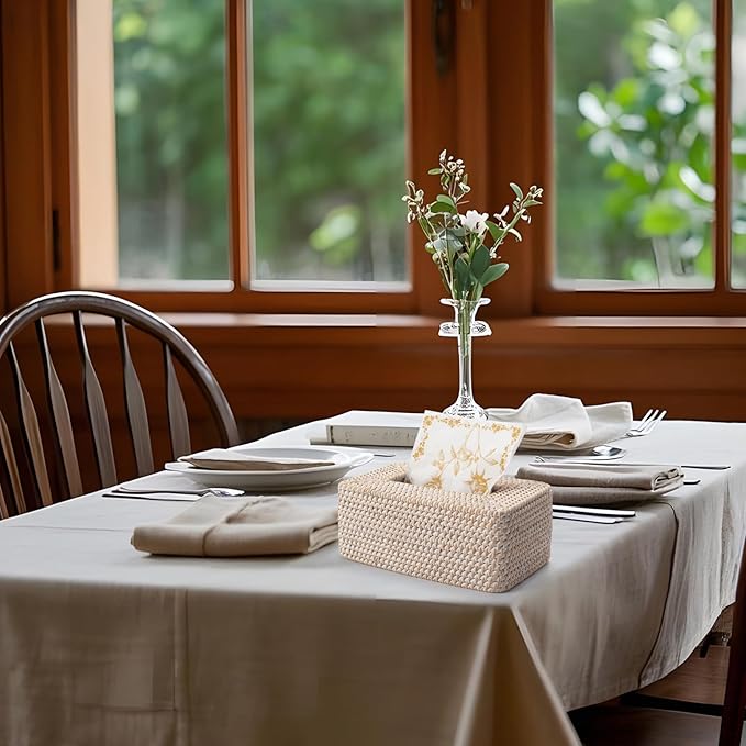 Rattan Tissue Box Cover Natural Woven Facial Napkin Holder Rectangular 10 x 6.1 - Image 6