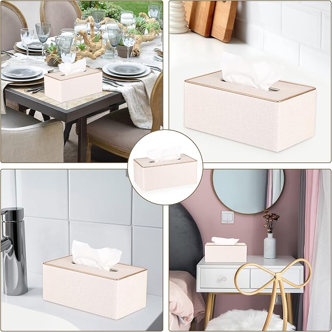 Sumnacon Rectangular Linen Tissue Box Cover - Image 7
