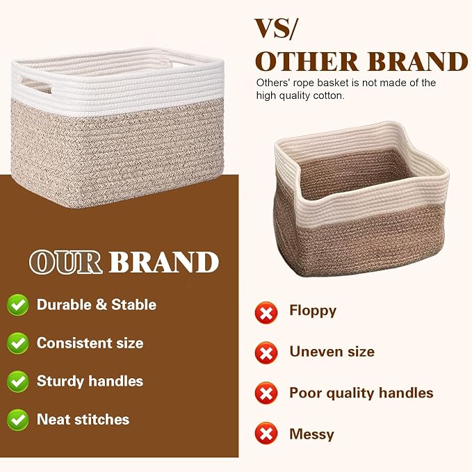 Storage Baskets for Organizing, 4 Pack Baskets for Shelves, Decorative Storage - Image 4
