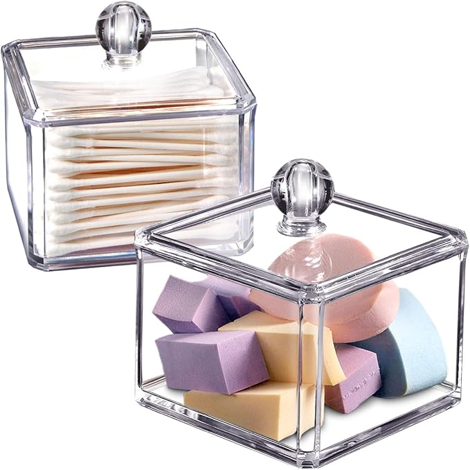 SheeChung 2-Pack Modern Square Acrylic Qtip Holder by SheeChung