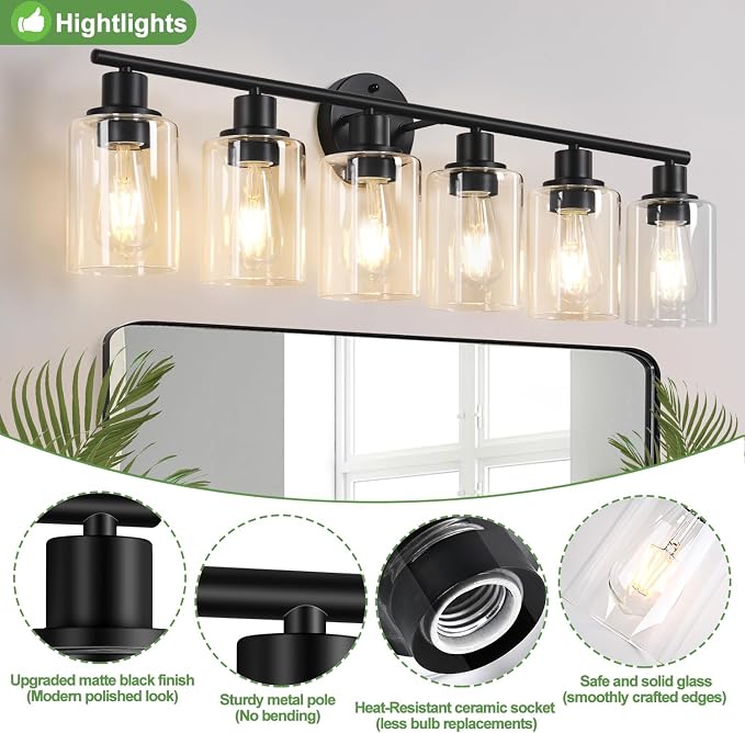 6-Light Bathroom Light Fixtures, Bathroom Wall Lamp - Image 4